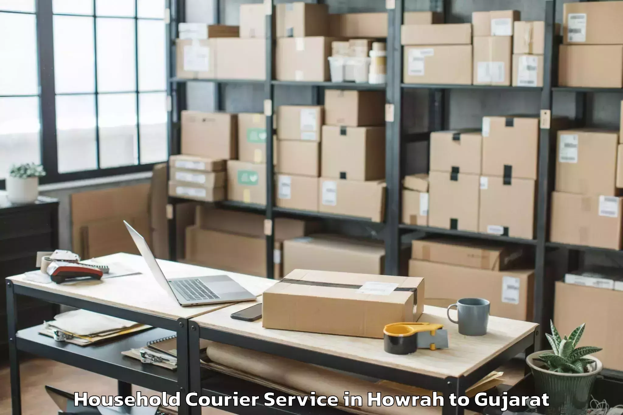 Easy Howrah to Vapi Household Courier Booking